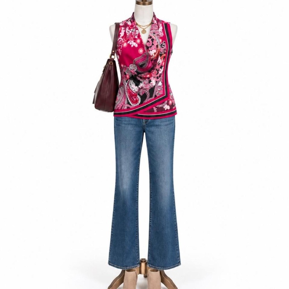 New York & Company Paisley Sleeveless Blouse — Size M